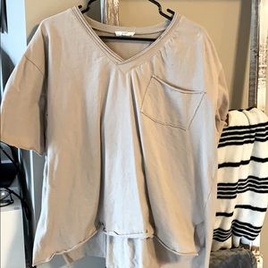 easel sand colored distressed tee